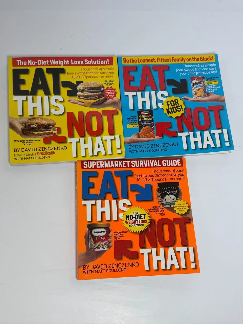 Eat This, Not That! Book Lot (3 Books) - David Zinczenko Diet & Grocery Guides